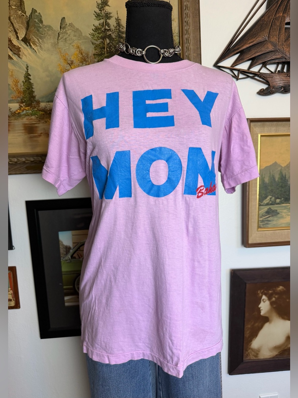 Vintage 1980s-90s "HEY MON" Bahamas Single-Stitch T-Shirt Size M-L
